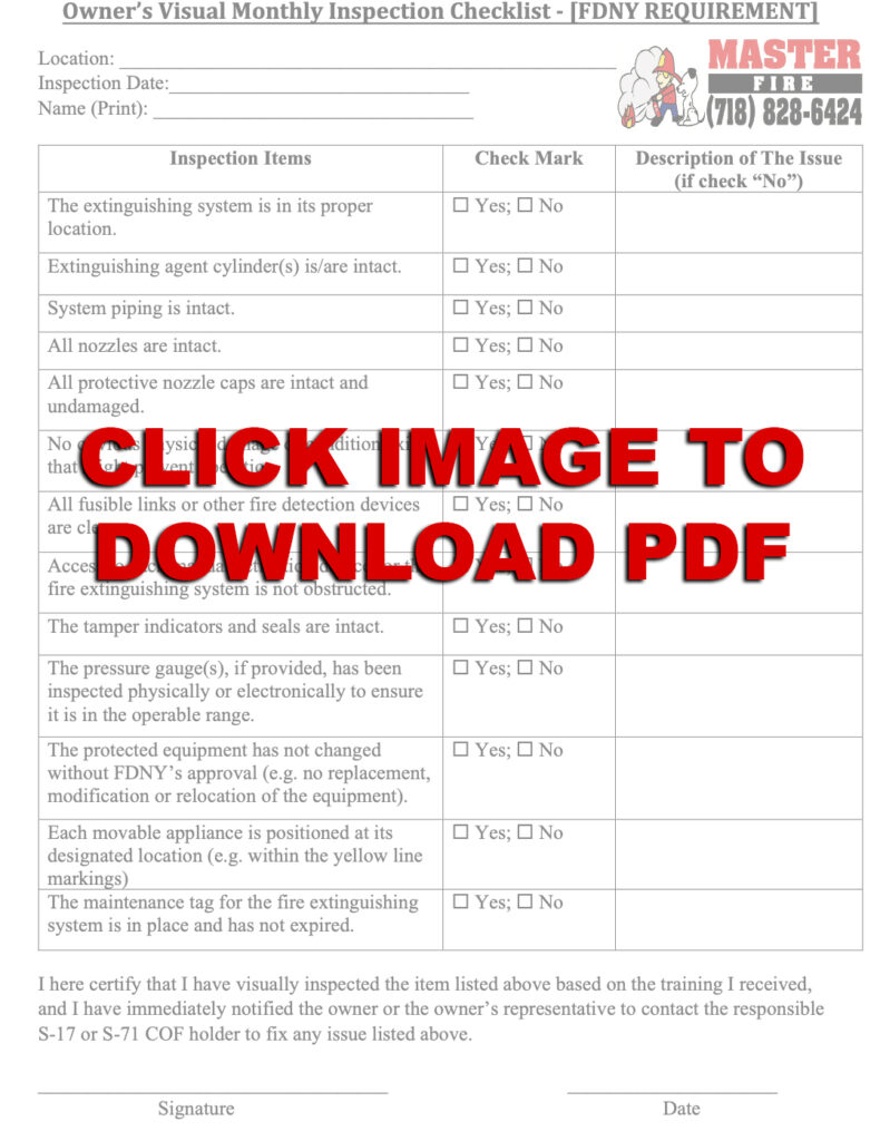 Master Fire Suppression Checklist Download